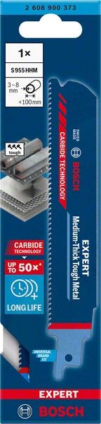 Bosch Professional Expert ‘Medium-Thick Tough Metal’ S 955 HHM Säbelsägeblatt, 1 Stück (2608900373)
