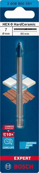 Bosch Professional Expert HEX-9 HardCeramic Bohrer, 7 x 90 mm (2608900591)