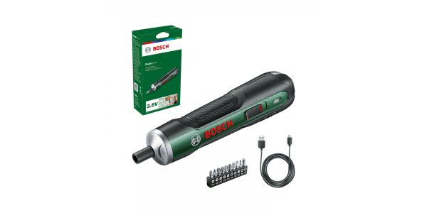 Bosch DIY PushDrive Akkuschrauber + 10 x Schrauberbits (06039C6002)