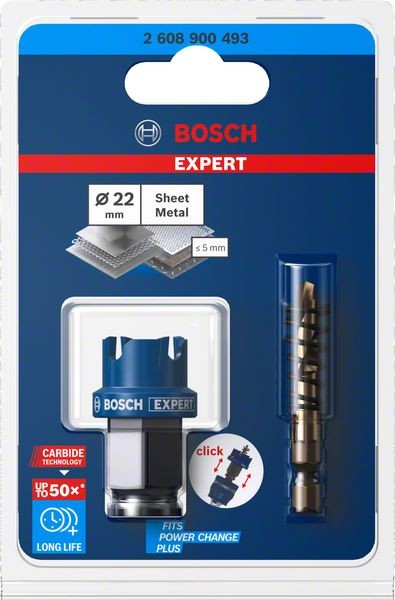 Bosch Professional Expert Sheet Metal Lochsäge, 22 x 40 mm (2608900493)