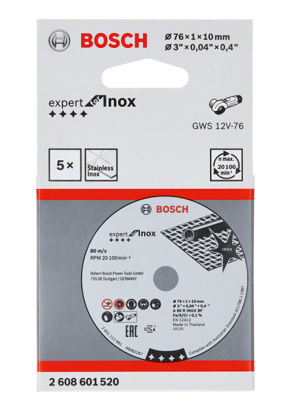 Bosch Professional TS 76x1x10mm Expert for Inox,5 Stk. (2608601520)