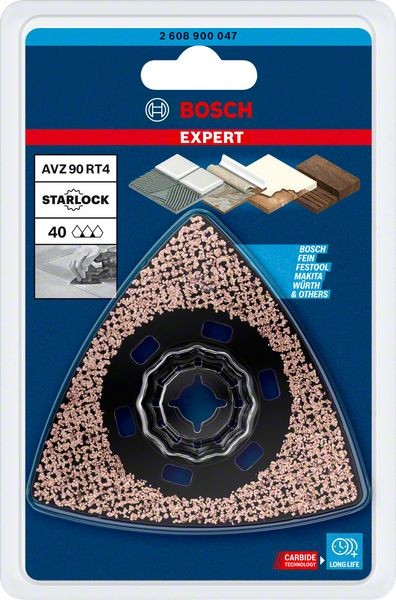 Bosch Professional Expert Sanding Plate AVZ 90 RT4 Blatt für Multifunktionswerkzeuge, 90 mm (2608900047)