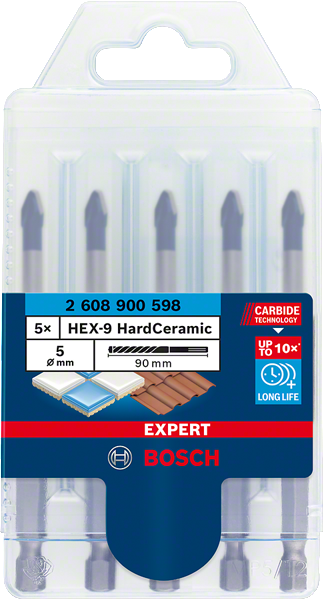 Bosch Professional HEX-9 HardCer Bohrer-Set 5tlg 5mm EXPERT (2608900598)