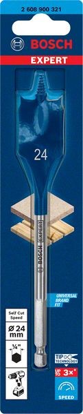 Bosch Professional Expert SelfCut Speed Flachfräsbohrer, 24 x 152 mm (2608900321)