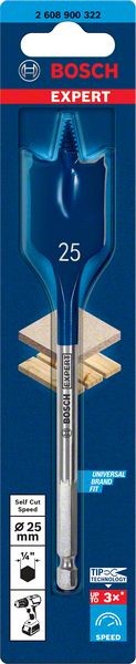 Bosch Professional Expert SelfCut Speed Flachfräsbohrer, 25 x 152 mm (2608900322)