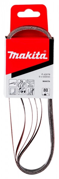 Makita Schleifblätter 533x9mm, K80 5 Stk. (P-43278)