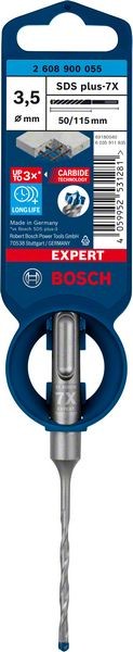 Bosch Professional Expert SDS plus-7X Hammerbohrer, 3,5 x 50 x 115 mm (2608900055)