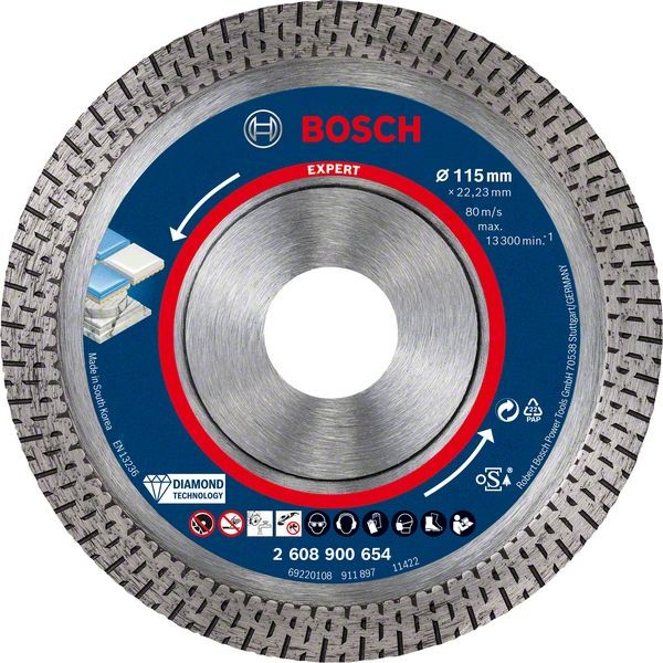 Bosch Professional Expert HardCeramic Diamanttrennscheiben, 115 x 22,23 x 1,4 x 10 mm (2608900654)