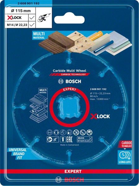 Bosch Professional Expert Carbide Multi Wheel X-LOCK Trennscheibe, 115 mm, 22,23 mm (2608901192)
