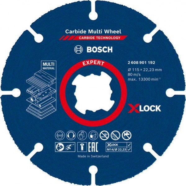 Bosch Professional Expert Carbide Multi Wheel X-LOCK Trennscheibe, 115 mm, 22,23 mm (2608901192)