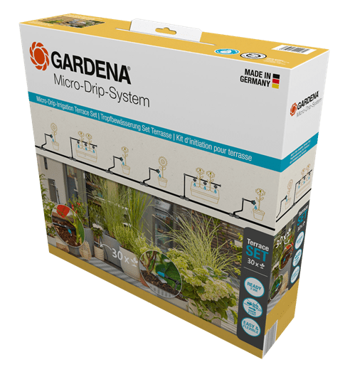 Gardena Micro-Drip-System Tropfbewässerung Set Terrasse (30 Pflanzen) (13400-20)