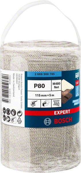 Bosch Professional Expert M480 Schleifnetzrolle, 115 mm, 5 m, G 80 (2608900785)