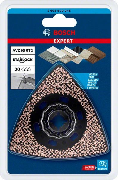 Bosch Professional Expert Sanding Plate AVZ 90 RT2 Blatt für Multifunktionswerkzeuge, 90 mm (2608900045)
