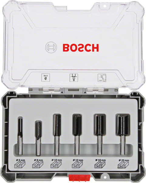 Bosch Professional 6 tlg Nutfräser Set 8mm Schaft (2607017466)