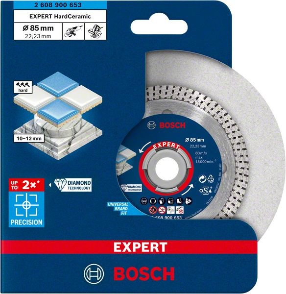 Bosch Professional Expert HardCeramic Diamanttrennscheiben, 85 x 22.23 x 1,6 x 7 mm (2608900653)