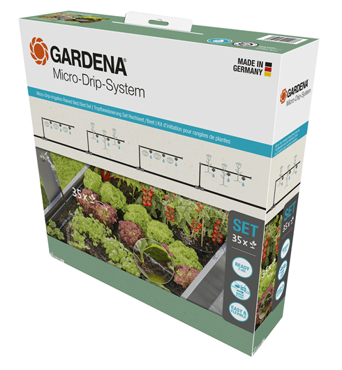 Gardena Micro-Drip-System Tropfbewässerung Set Hochbeet/Beet (35 Pflanzen) (13455-20)