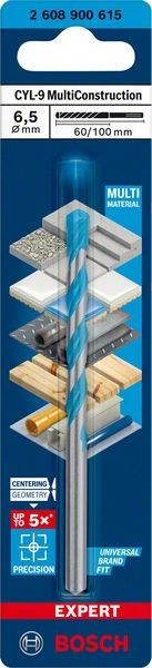 Bosch Professional Expert CYL-9 MultiConstruction Bohrer, 6,5 x 60 x 100 mm, d 6,5 mm (2608900615)