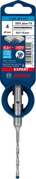 Bosch Professional Expert SDS plus-7X Hammerbohrer, 4 x 50 x 115 mm  (2608900057) | Bosch Professional EXPERT Zubehör | Zubehör