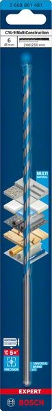 Bosch Professional Expert CYL-9 MultiConstruction Bohrer, 6 x 200 x 250 mm, d 6 mm (2608901481)