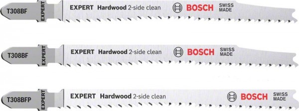 Bosch Professional Expert ‘Hardwood 2-side clean‘ Stichsägeblatt-Set, 2-tlg., T308BF/BFP (2608900549)