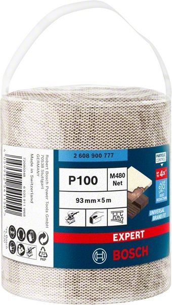 Bosch Professional Expert M480 Schleifnetzrolle, 93 mm, 5 m, G 100 (2608900777)