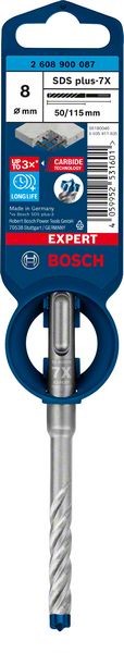 Bosch Professional Expert SDS plus-7X Hammerbohrer, 8 x 50 x 115 mm (2608900087)