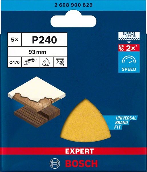 Bosch Professional Expert C470 Schleifpapier für Deltaschleifer, 93 mm, G 240, 5 Stück (2608900829)