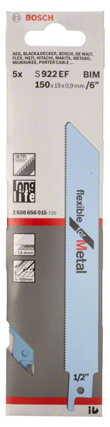 Bosch Professional 5 Säbelsägeblätter S 922 EF (2608656015)