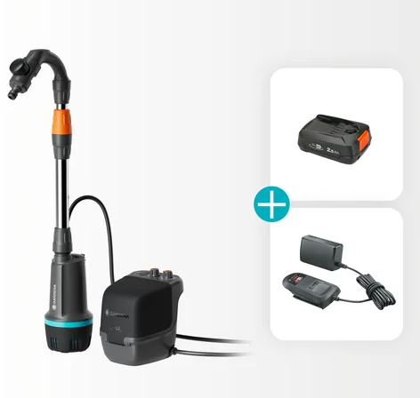 Gardena Akku-Regenfasspumpe 2400 ComfortAutomatic 18V P4A Ready-To-Use Set (14605-20)