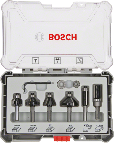 Bosch Professional 6 tlg Trim&Edging Set 8mm Schaft (2607017469)