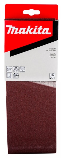 Makita Gewebeschleifband 100 x 610mm für 9924DB/9403/9404, K150, 5 Stck. (P-36930)