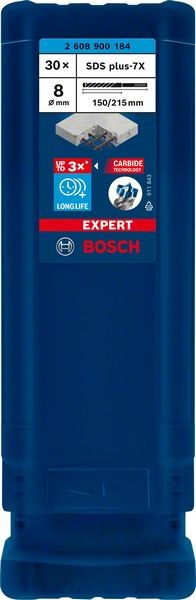 Bosch Professional Expert SDS plus-7X Hammerbohrer, 8 x 150 x 215 mm, 30-tlg. (2608900184)