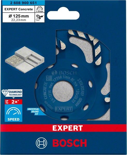 Bosch Professional Expert Concrete Diamanttopfscheibe, 125 x 22,23 x 4,5 mm (2608900651)