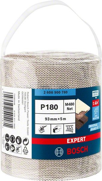 Bosch Professional Expert M480 Schleifnetzrolle, 93 mm, 5 m, G 180 (2608900780)