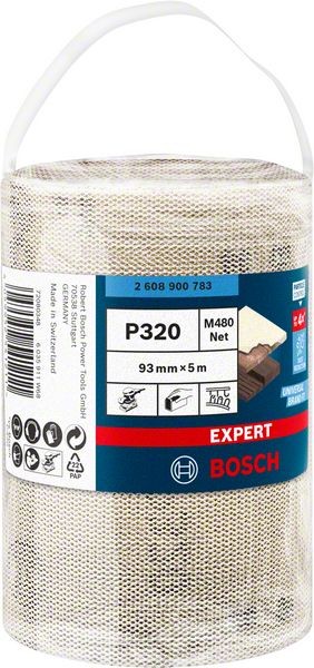 Bosch Professional Expert M480 Schleifnetzrolle, 93 mm, 5 m, G 320 (2608900783)