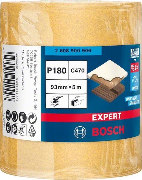 Bosch Professional Expert C470 Schleifpapierrolle zum Handschleifen, 93 mm, 5 m, G 180 (2608900906)