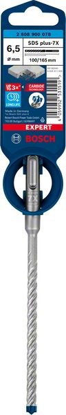 Bosch Professional Expert SDS plus-7X Hammerbohrer, 6,5 x 100 x 165 mm (2608900078)
