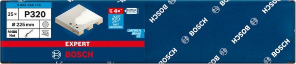 Bosch Professional Expert M480 Schleifnetz für Trockenbauschleifer, 225 mm, G 320, 25-tlg. (2608900714)